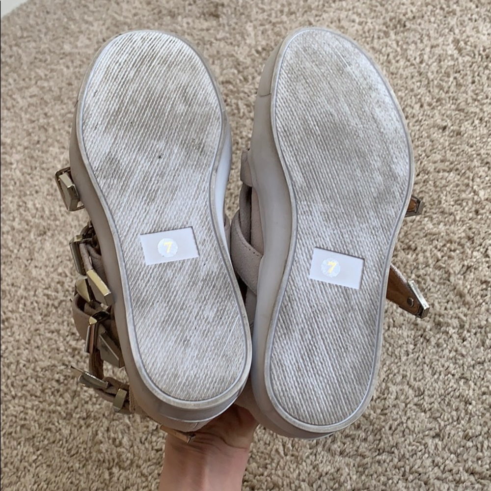 Jeffrey Campbell Beige Suede Buckle High-Top Sneakers - Picture 4 of 4